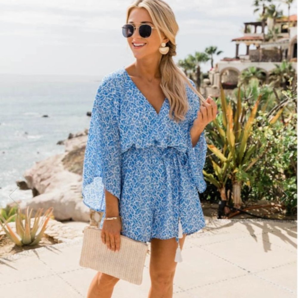 Blue Printed Romper